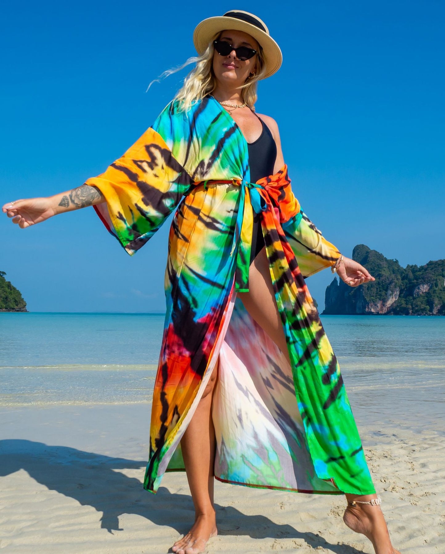 Fashion Floral Print Summer Kimono Beachwear Cover Ups