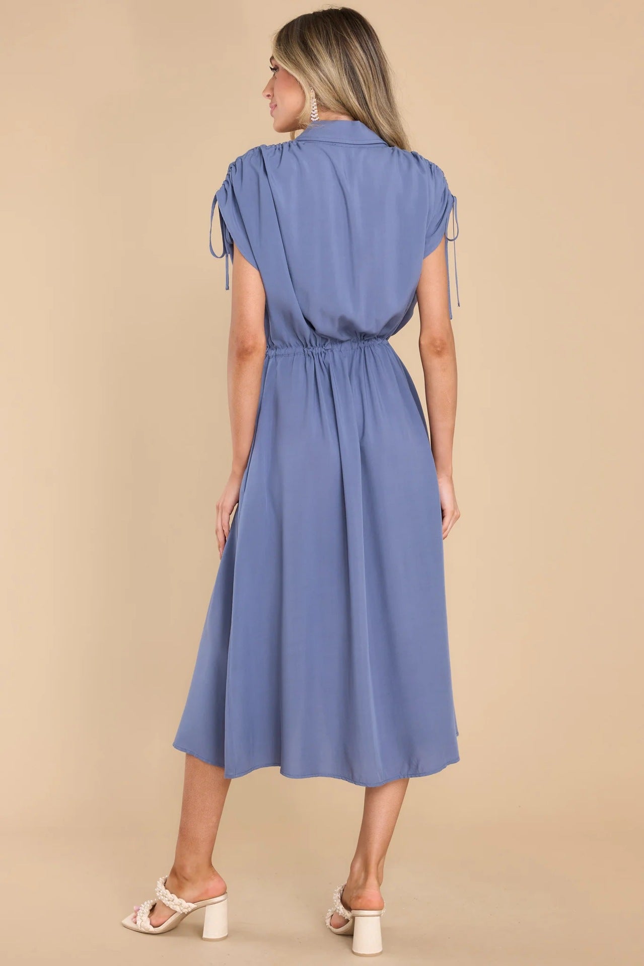 Summer Drawstring Design Midi Dresses
