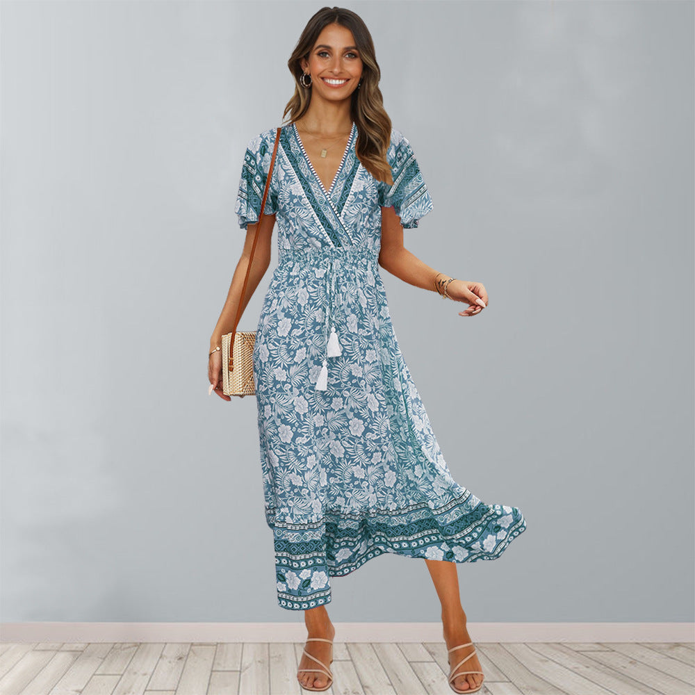 Vintage Cotton Summer Beach Long Dresses