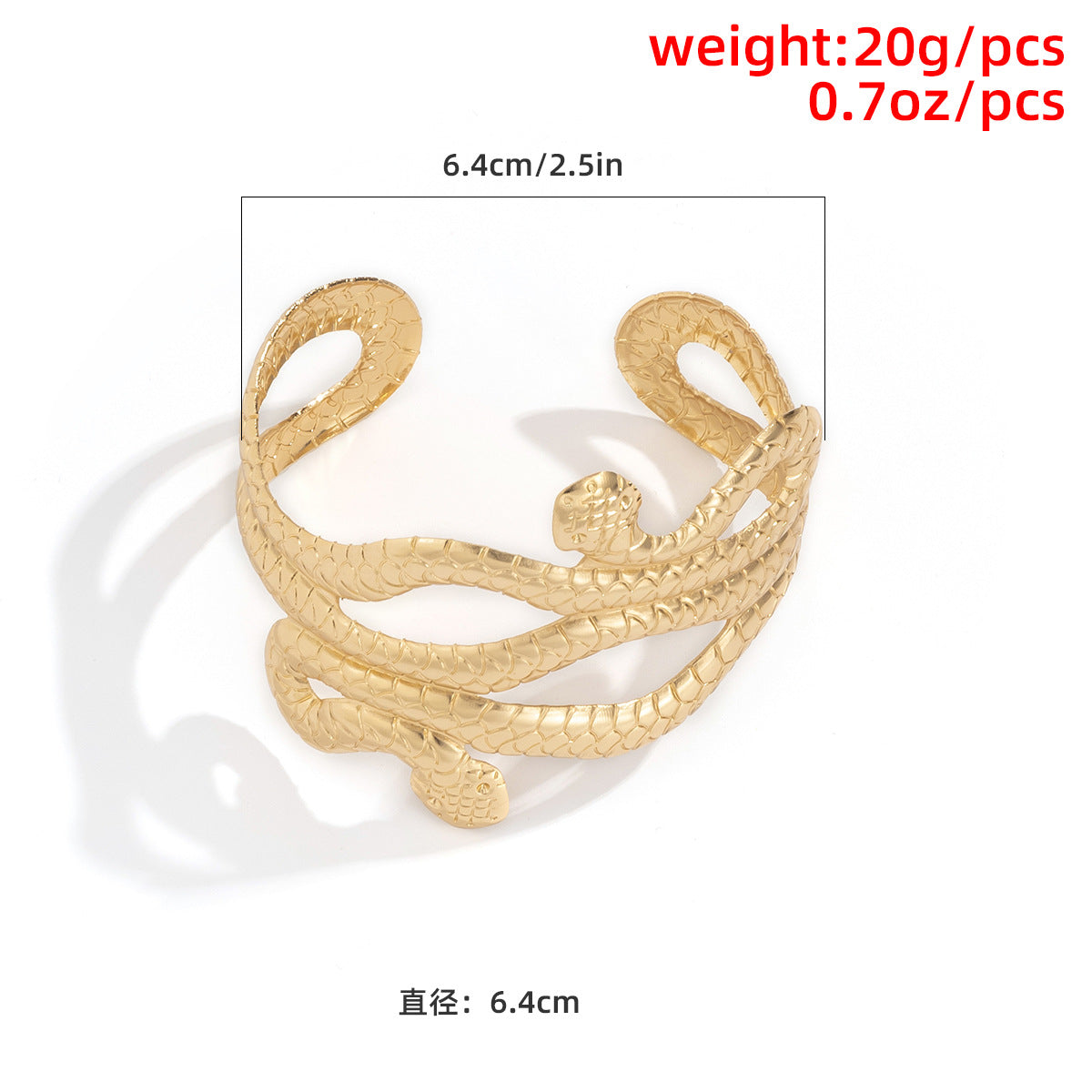 Exaggerated Snake Shape Metal Bracelets for Women