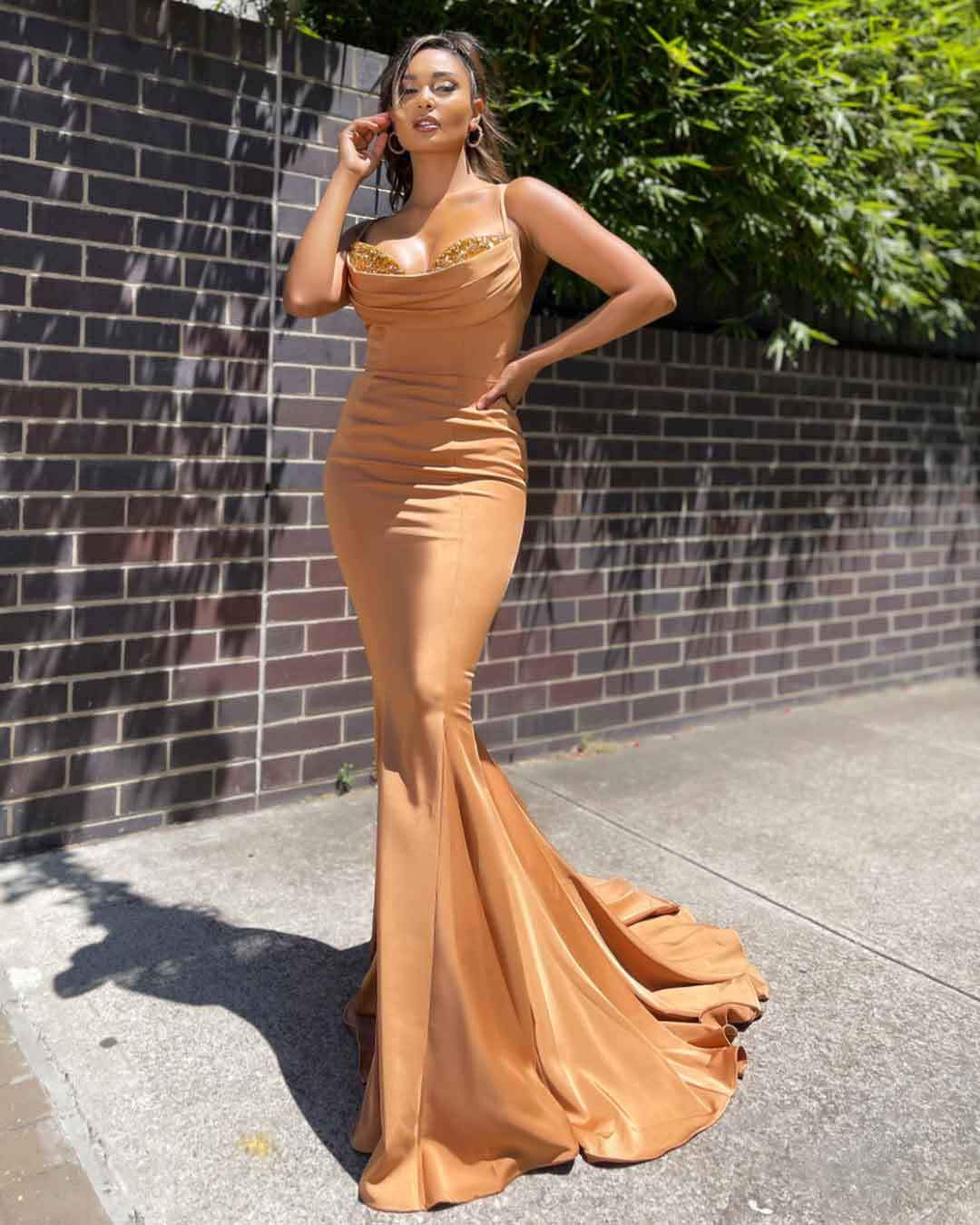 Sexy Brush Tail Evening Party Dresses-STYLEGOING