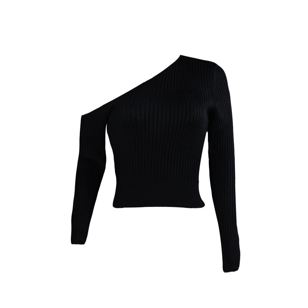 Women One Shoulder Sexy Knitting Sweaters