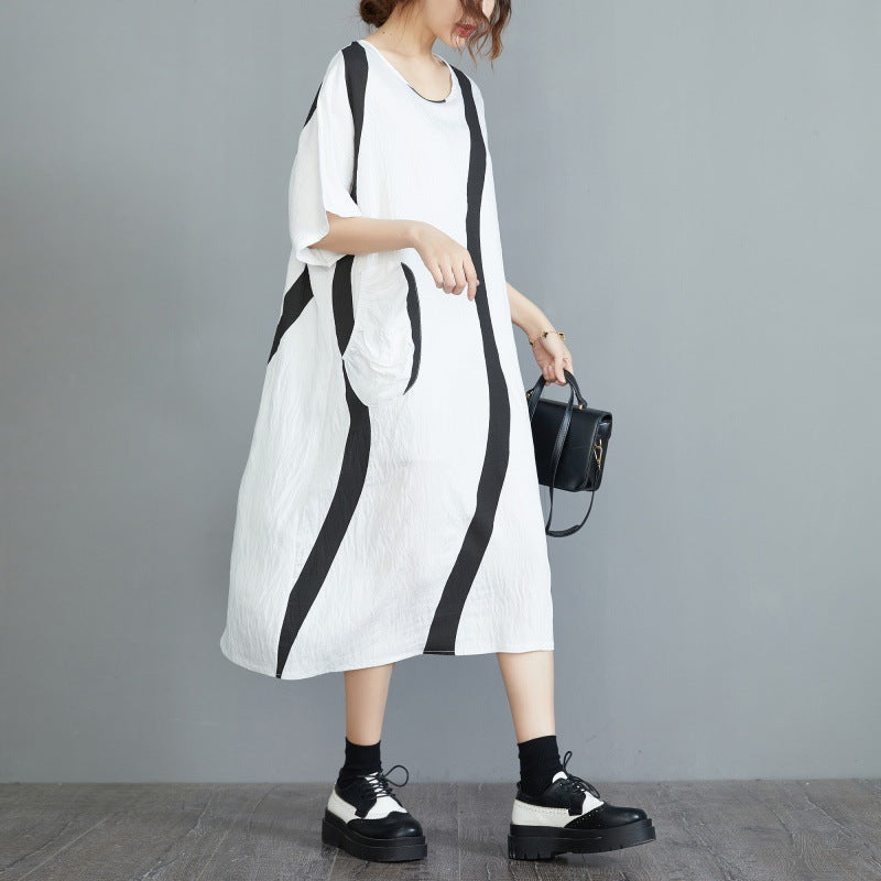 Casual Striped Plus Sizes Women Dresses