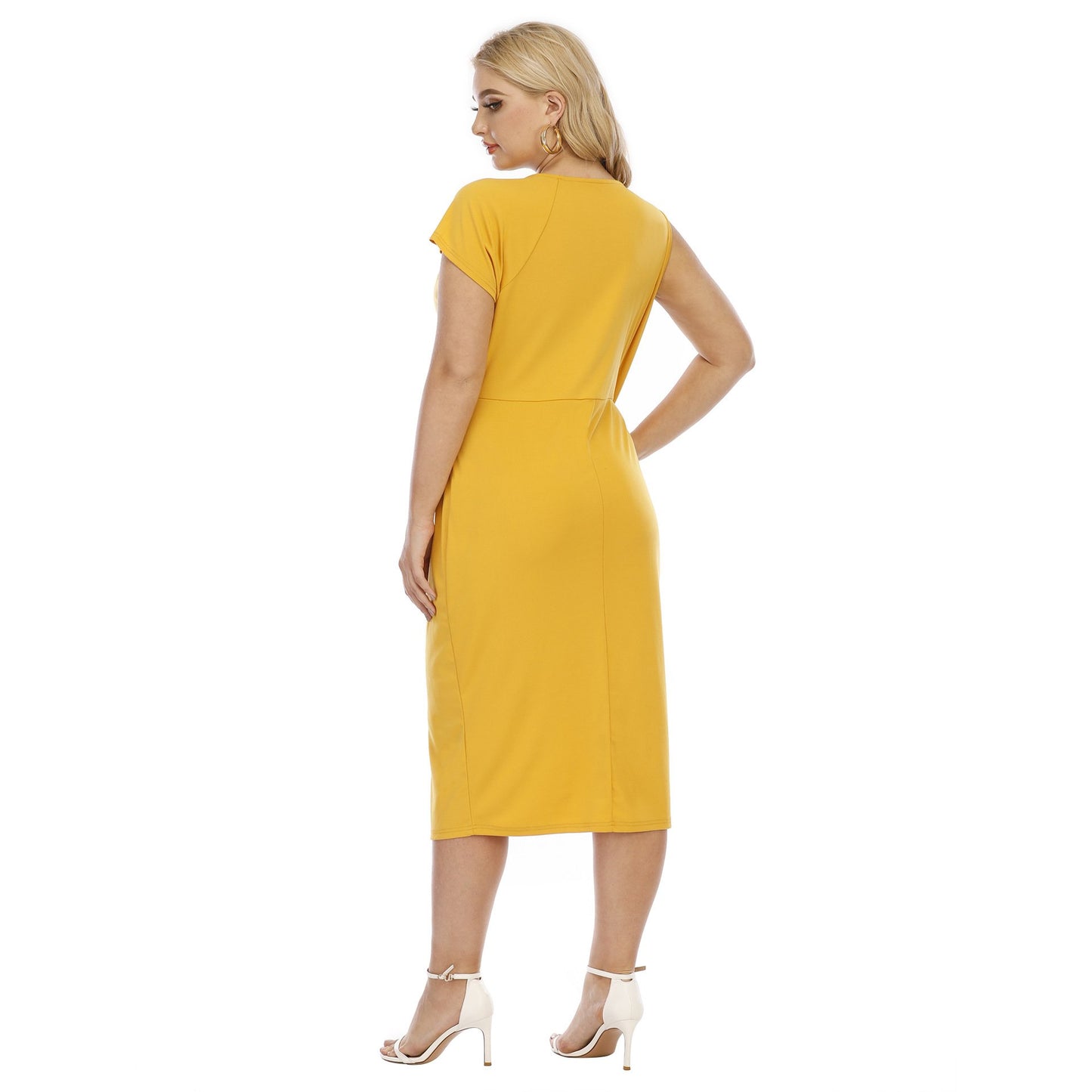 Yellow Plus Size Elegant Evning Dresses-STYLEGOING