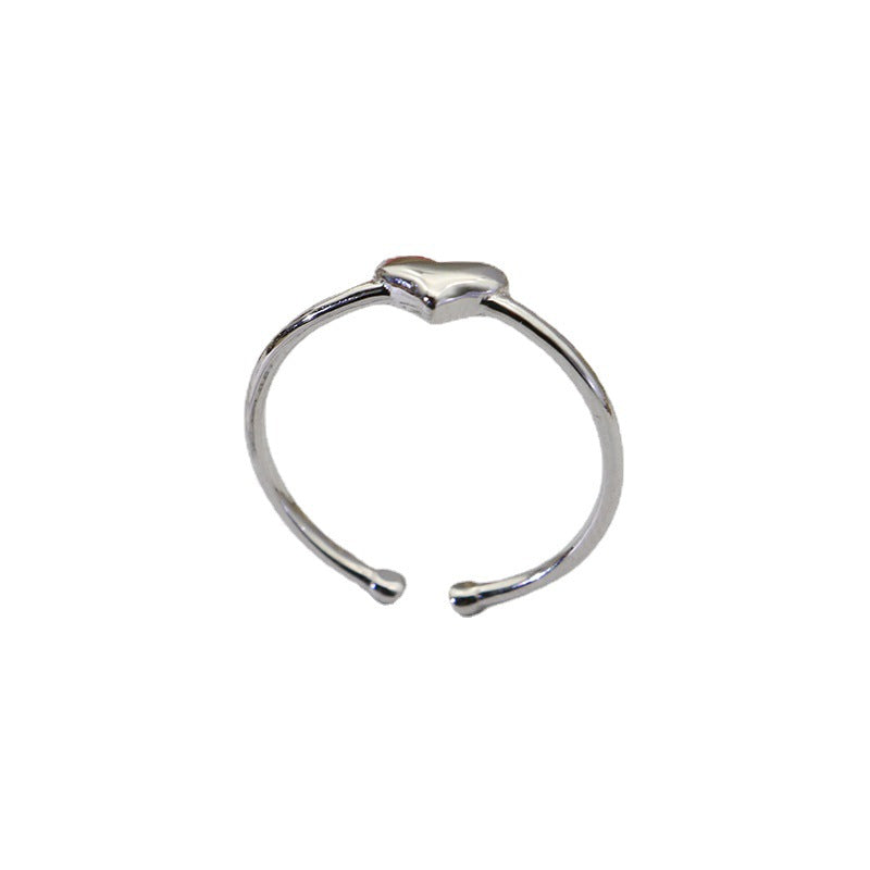 Simple Heart Shape Design Sterling Silver Rings for Women