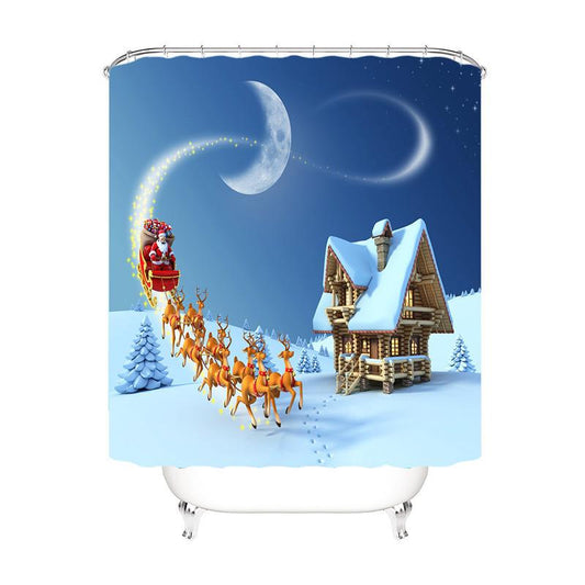 Christmas Deer&Snow Fabric Shower Curtains-STYLEGOING