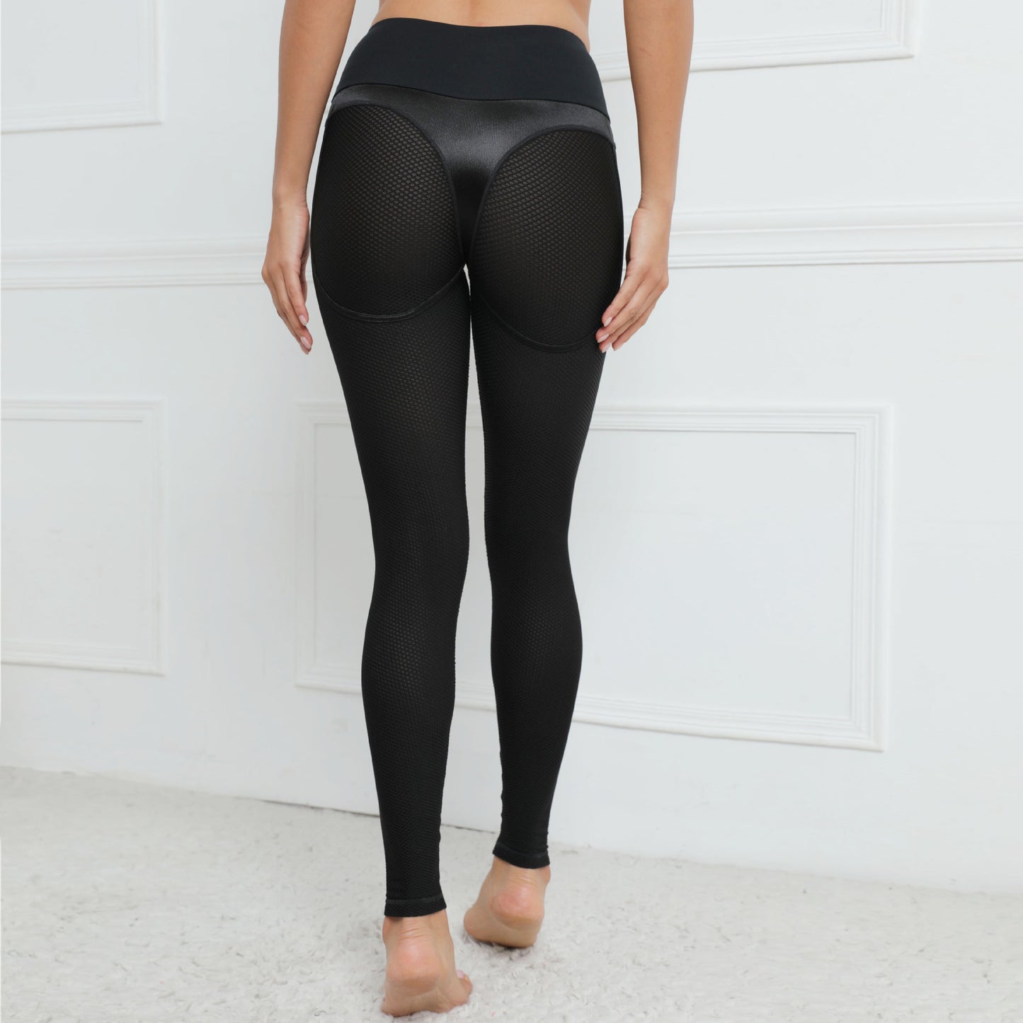 Sexy Black Sports Cropped Leggings for Women