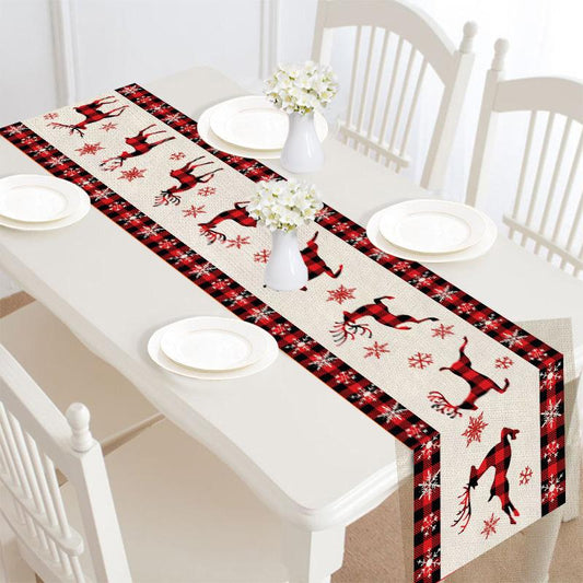 Merry Christmas Linen Table Runner
