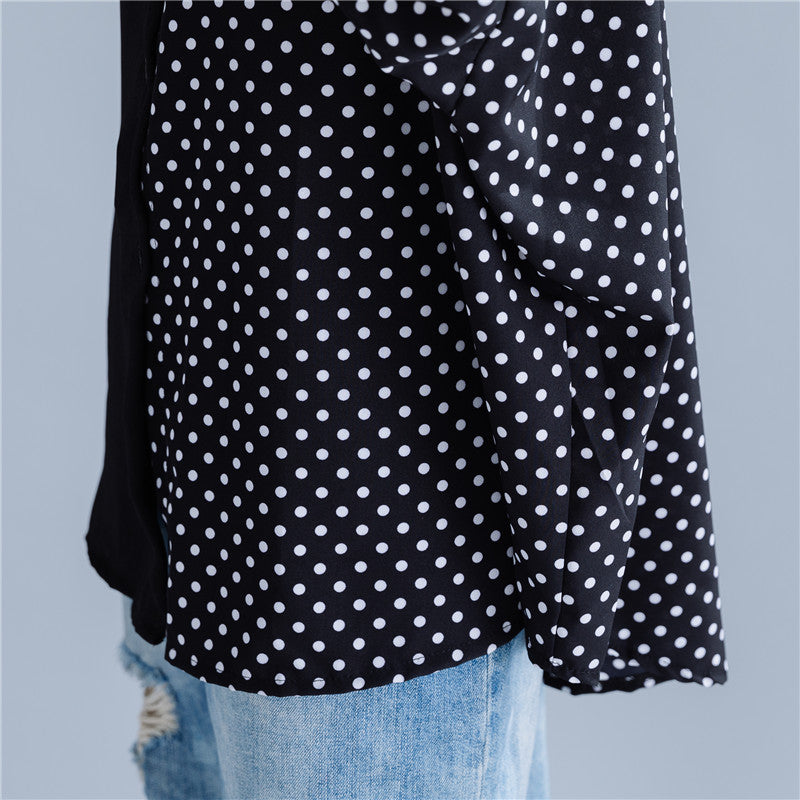 Summer Dot Print Chiffon Long Sleeves Shirts