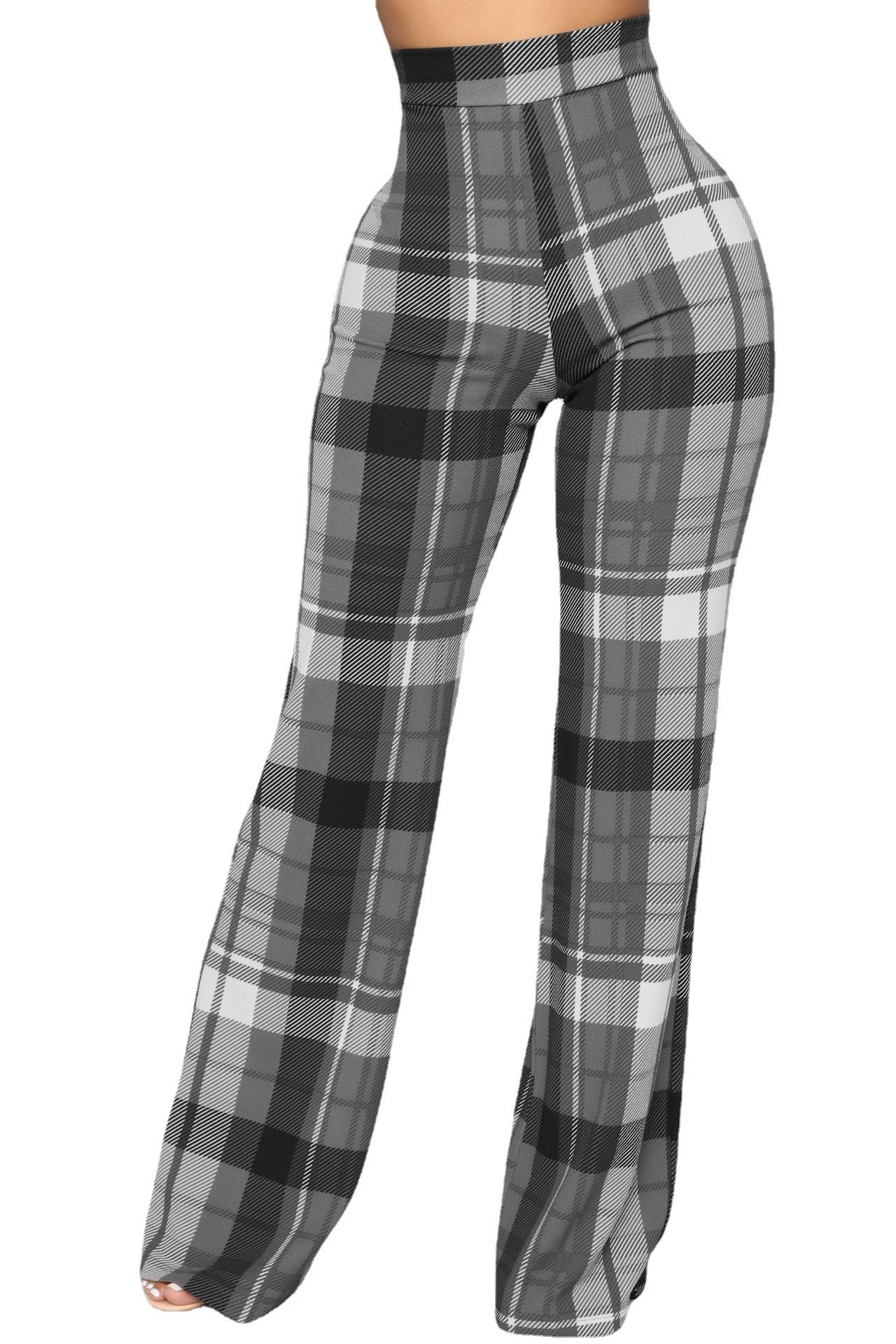 Women Plaid Casual Pants