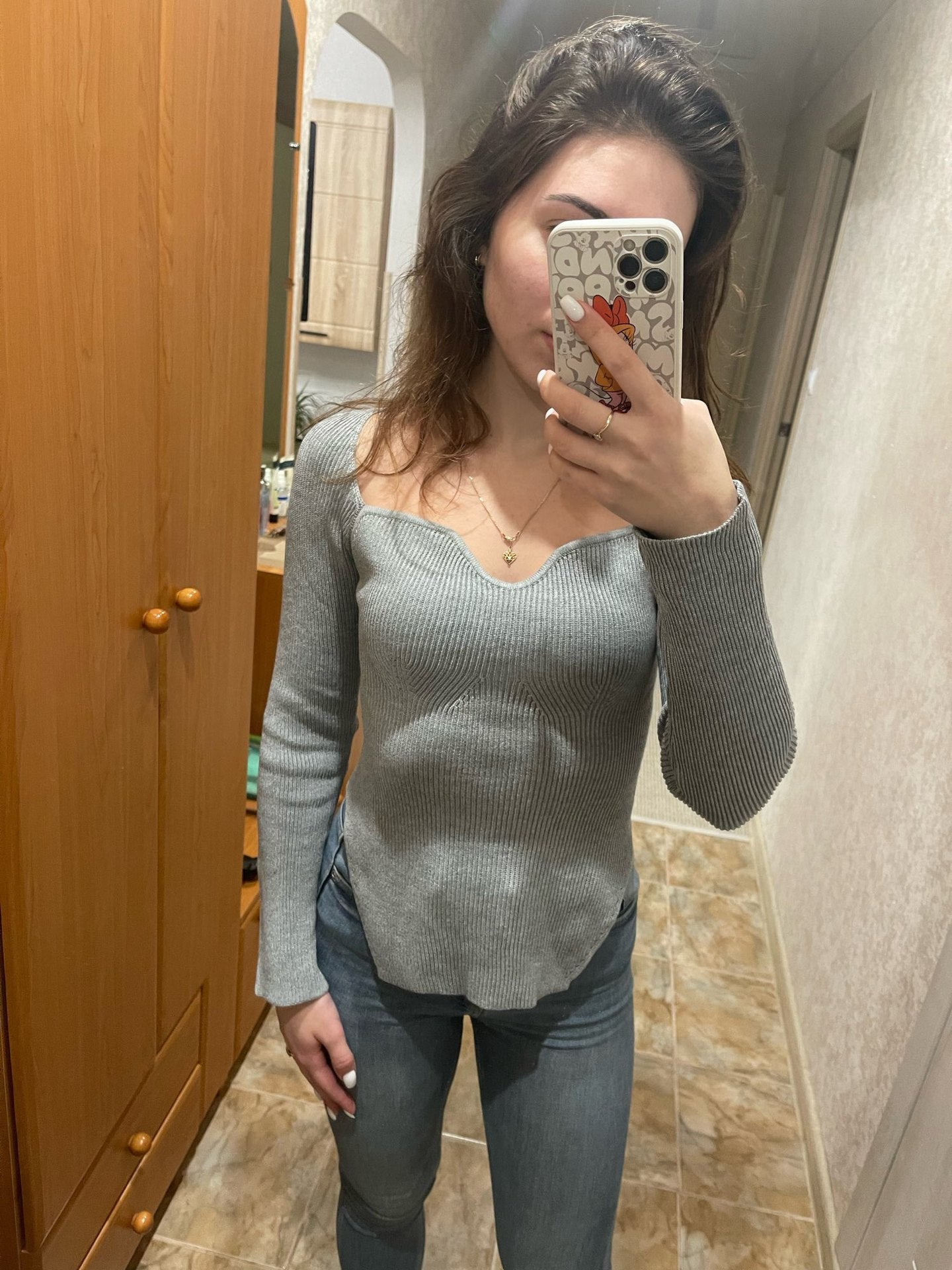 Sexy Square Neckline Women Knitting Sweaters