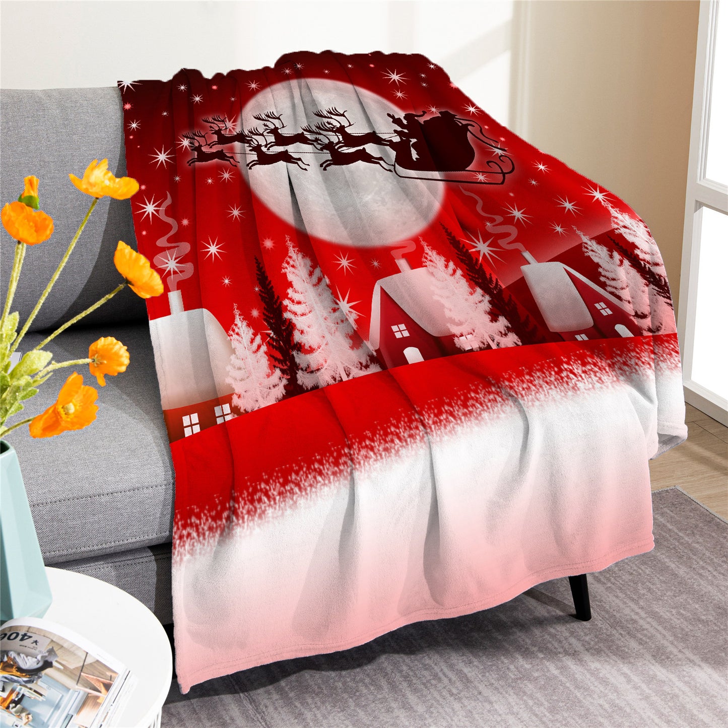 Merry Christmas Soft Fleece Throw Blankets