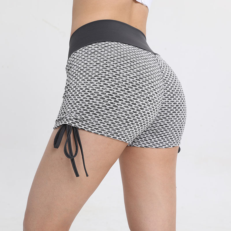 Sexy Drawstring High Waist Sports Shorts for Women