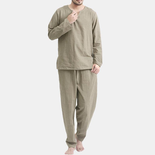 Casual Long Sleeves Loose Men's Fall Sleepwear-STYLEGOING