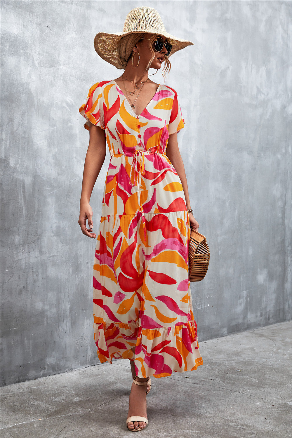 Casual V Neck Long Maxi Dresses