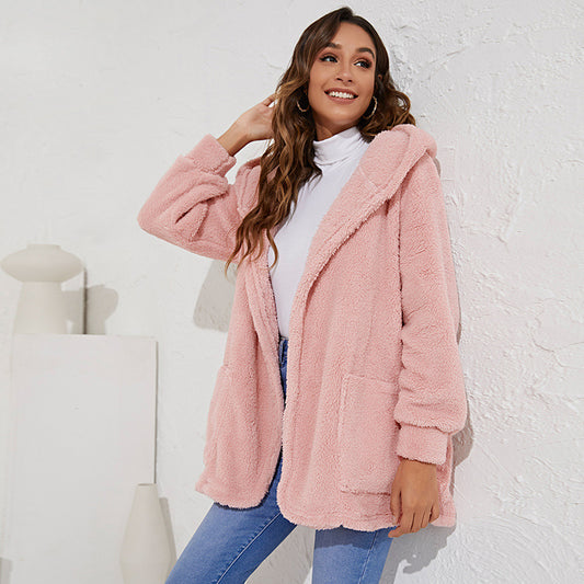 Casual Velvet Hoodies Coats for Women