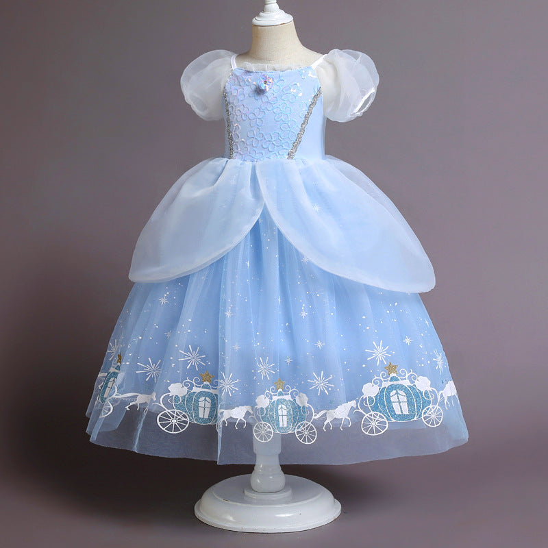 Lovely Cinderella Cosplay Costume Princess Dresses for Girls