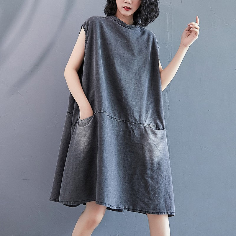 Summer Plus Sizes Women A Line Denim Dresses