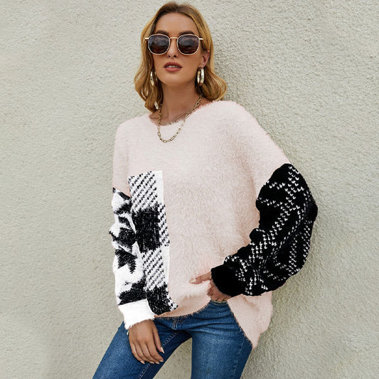 Casual Leopard Designed Long Sleeves Knitted Sweaters