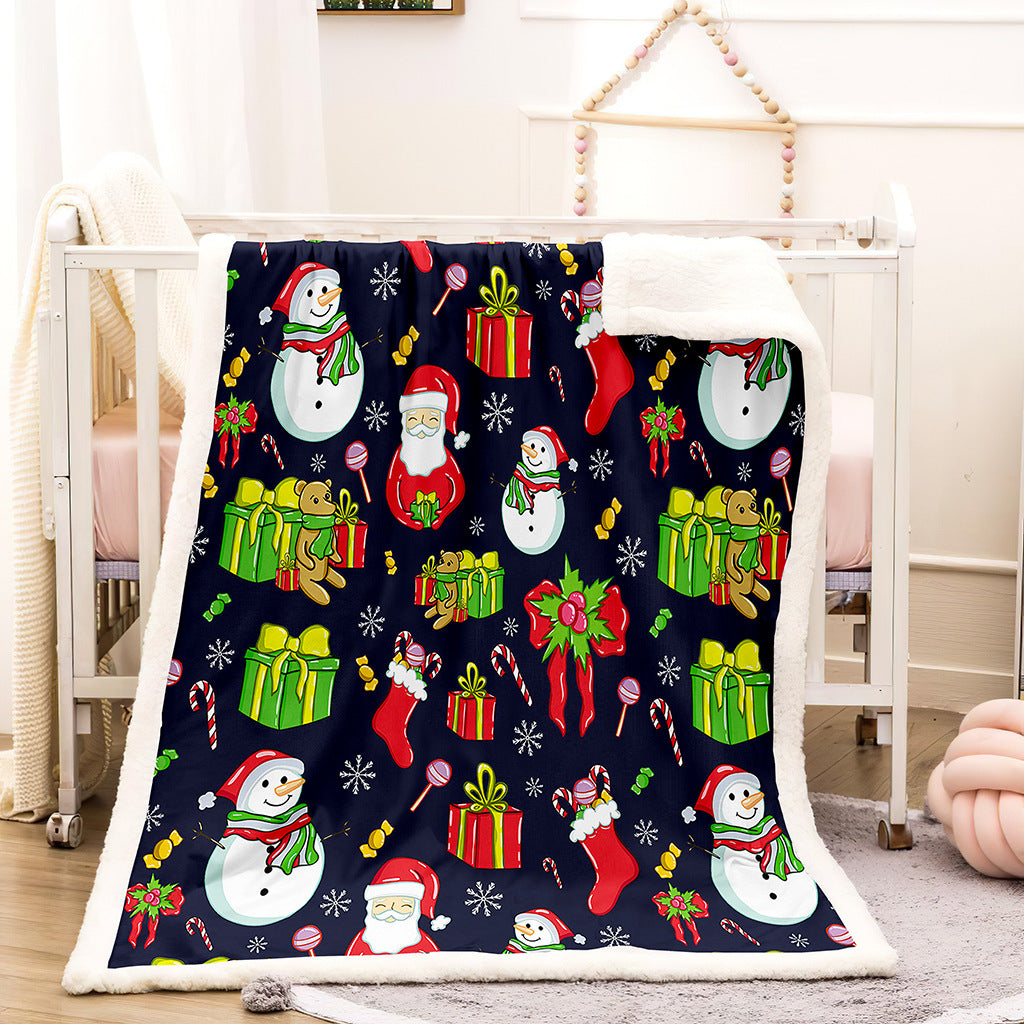 Merry Christmas Sherpa Fleece Blanket