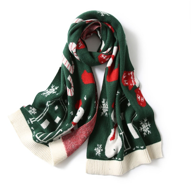 Warm Elk Design Knitted Scarves for Christmas