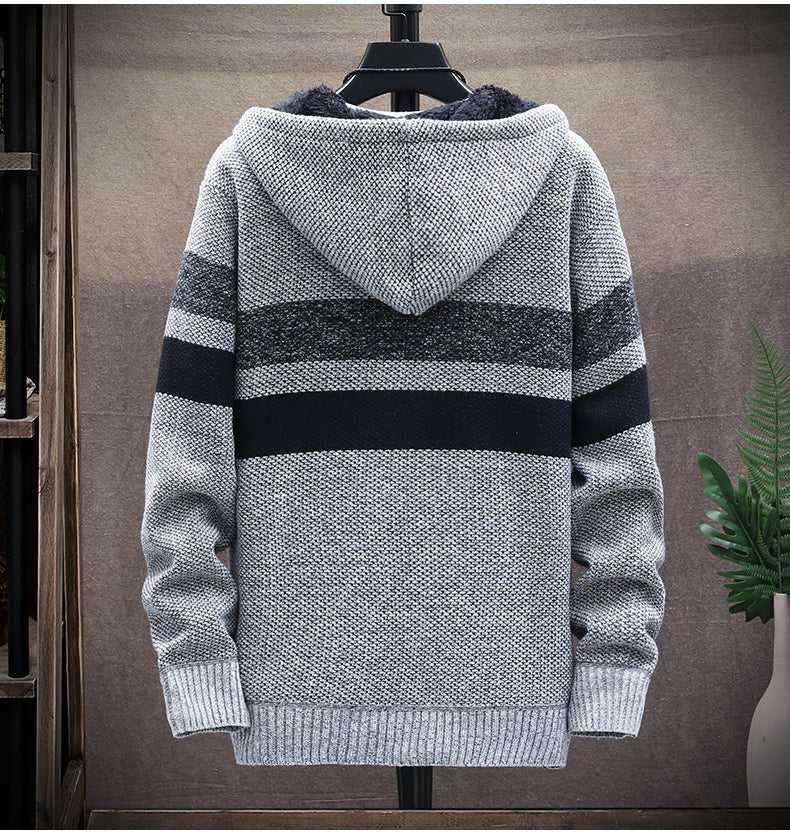 Men's Velvet Warm Knitting Cardigan Sweaters