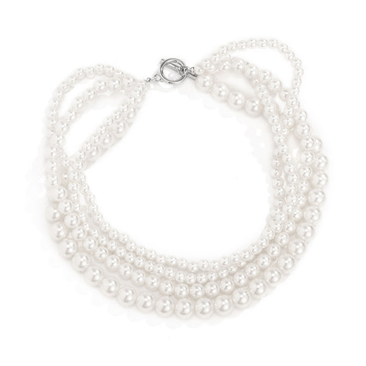 Elegant Round Shape Artificial Pearl Necklace for Women