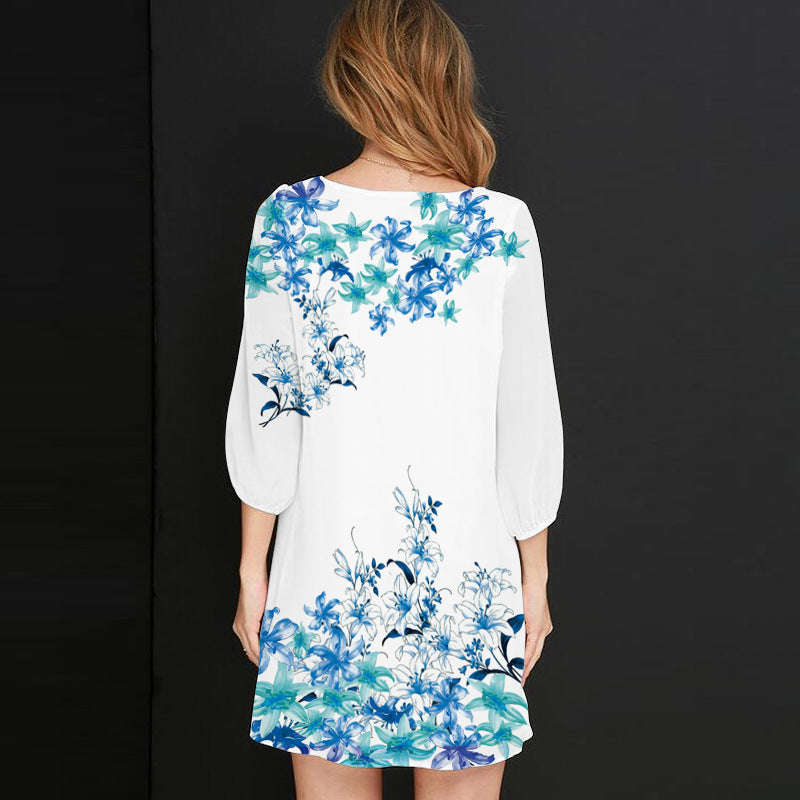 Chiffon Floral Print Casual Summer Dresses