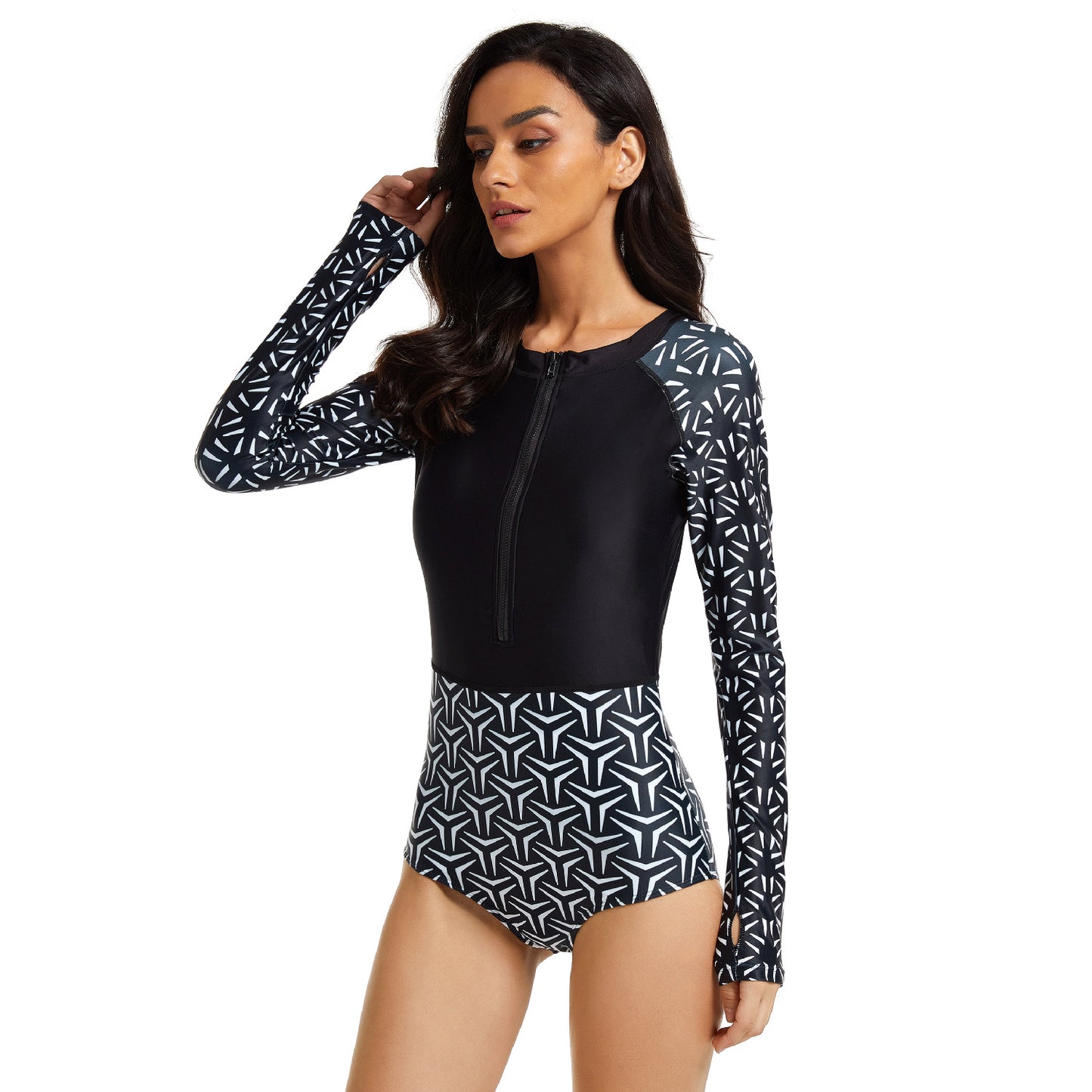 Women Long Sleeves One Piece Diving Swimsuits