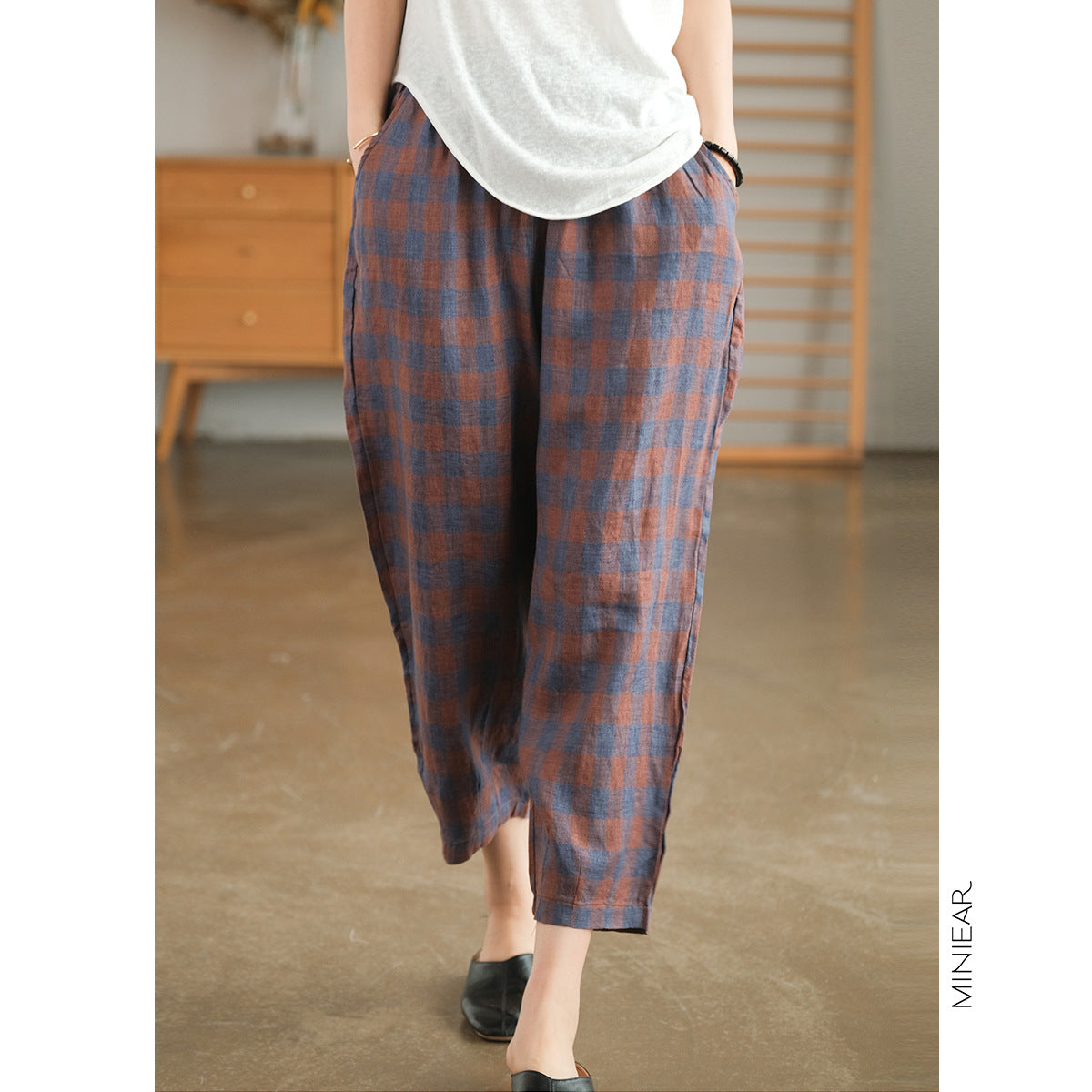 Casual Comfort Elastic Waist Linen Harem Pants