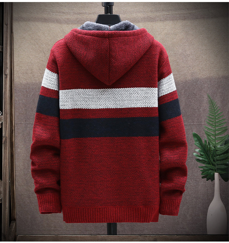 Men's Velvet Warm Knitting Cardigan Sweaters