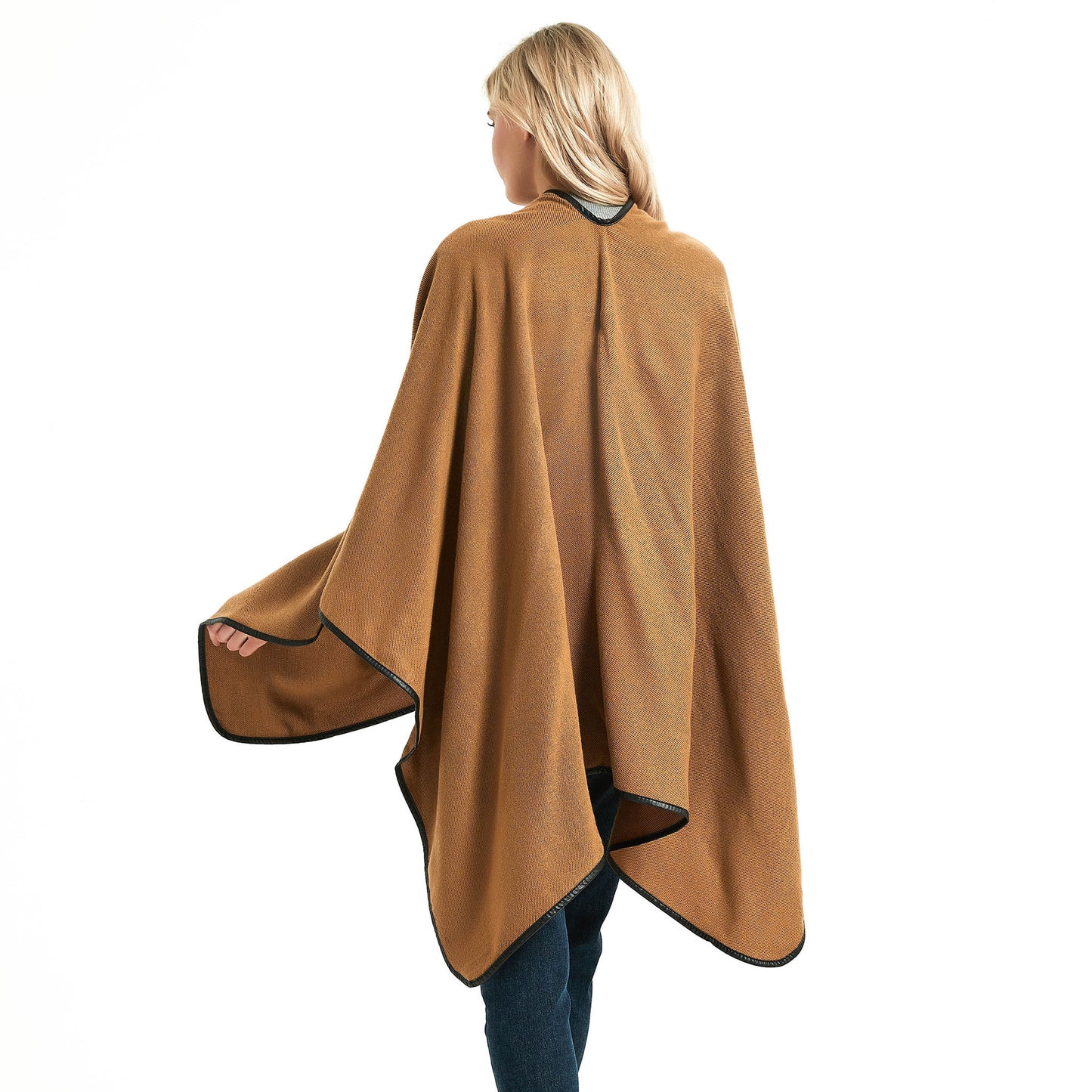 Casual Brown Shawl With Buckle Design for Women