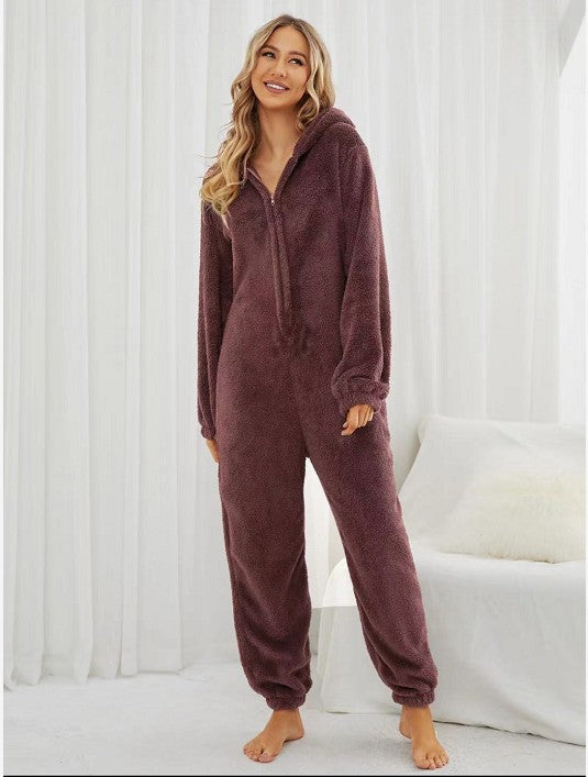 Plus Sizes Women Fleece Jumpsuits Sleepwear