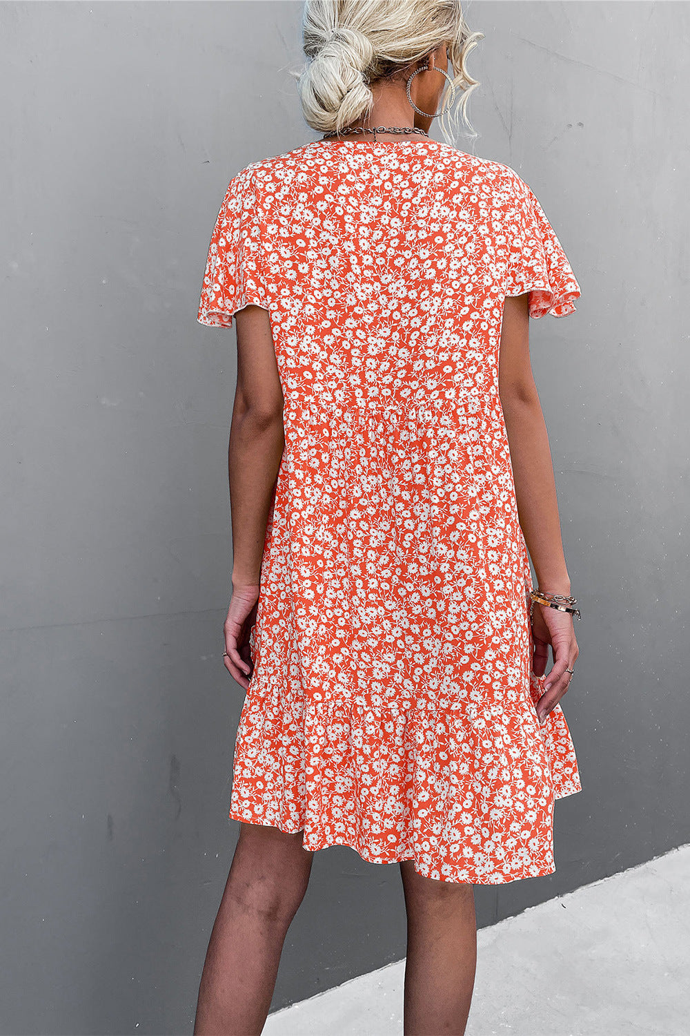 Leisure Floral Print Summer Short Dresses