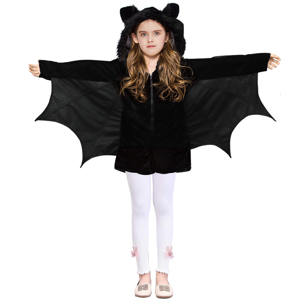 Halloween Bat Design Cape Cosplay for Kids
