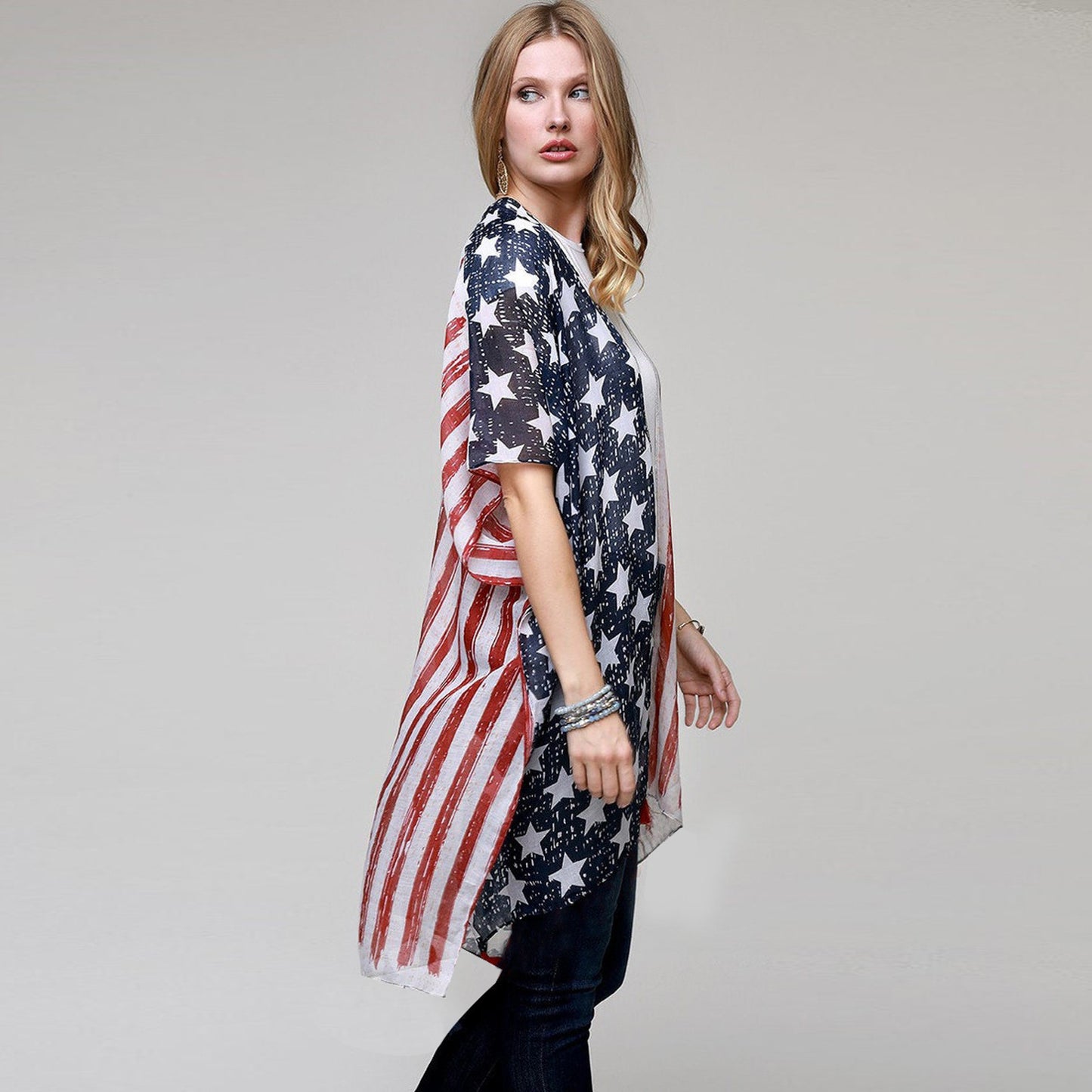 Casual Indenpence Day Flag Summer Beach Cover Ups