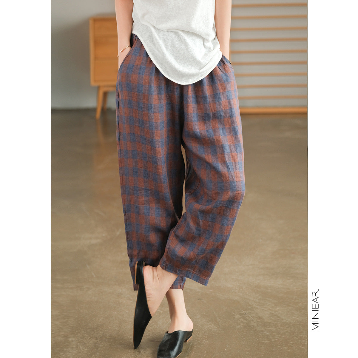 Casual Comfort Elastic Waist Linen Harem Pants