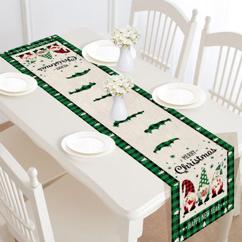 Merry Christmas Linen Table Runner