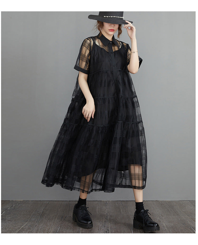 Summer Fairy Organza Plus Sizes 2pcs Shirts Dresses