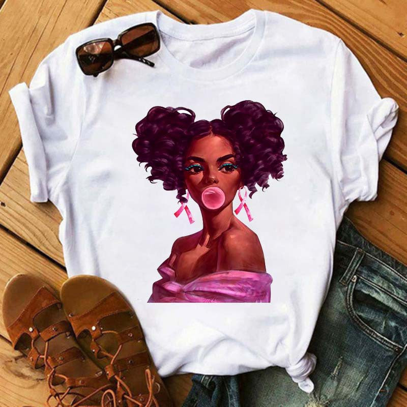 African Girl Women Short Sleeves T Shirts