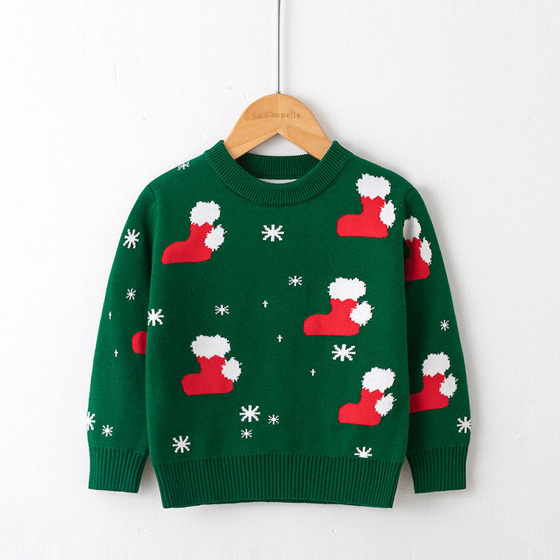 Merry Christmas Knitting Kids Sweaters