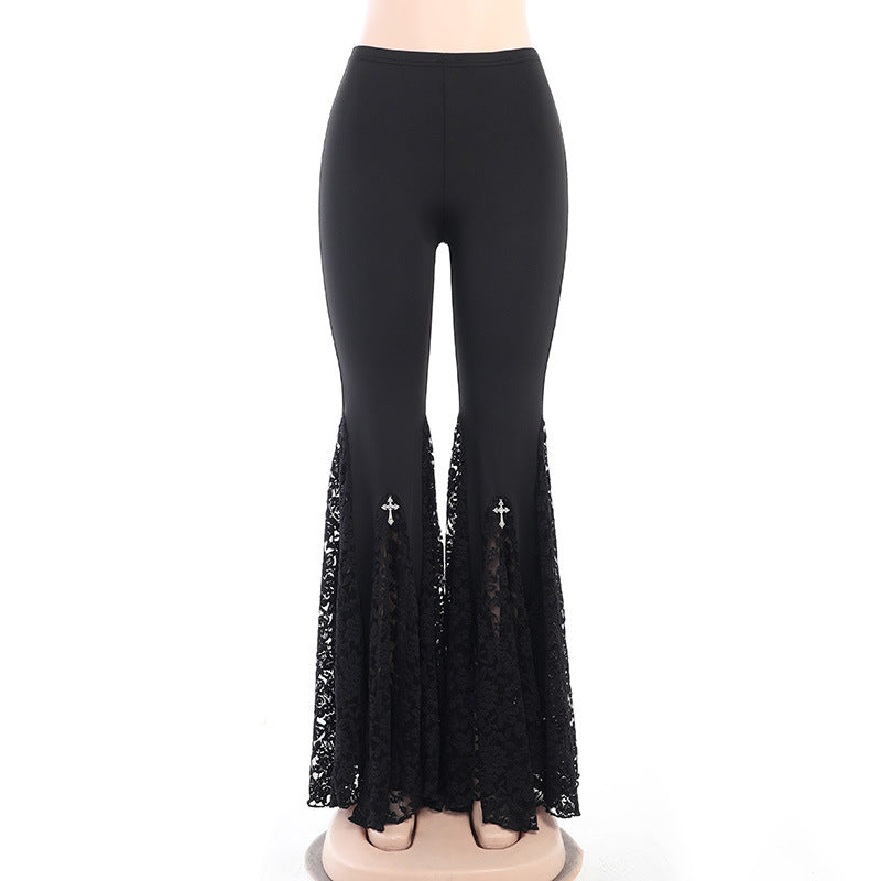 Black High Waist Trumpet Mermaid Pants