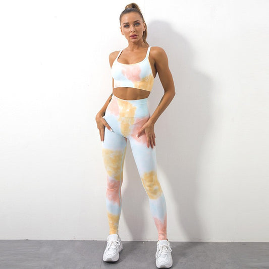 Sexy Halter Dyed Yoga Suits for Women