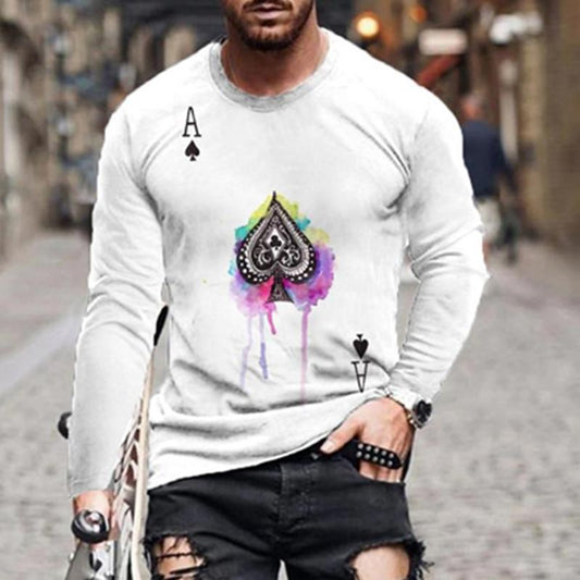 Casual Men Poke Design Long Sleeves T Shirts