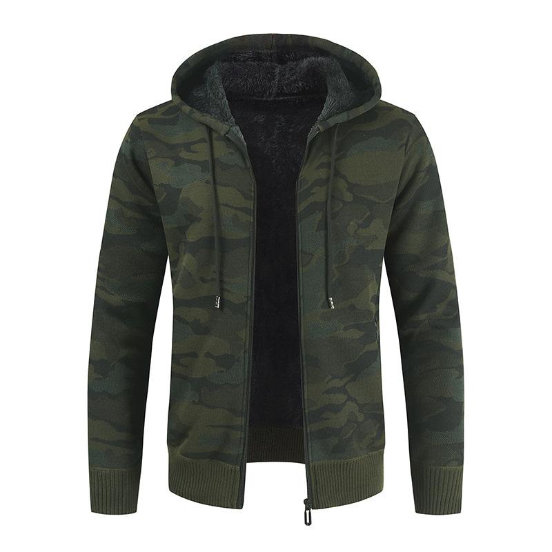 Fashion Camouflage Knitting Cardigan Overcoats for Men