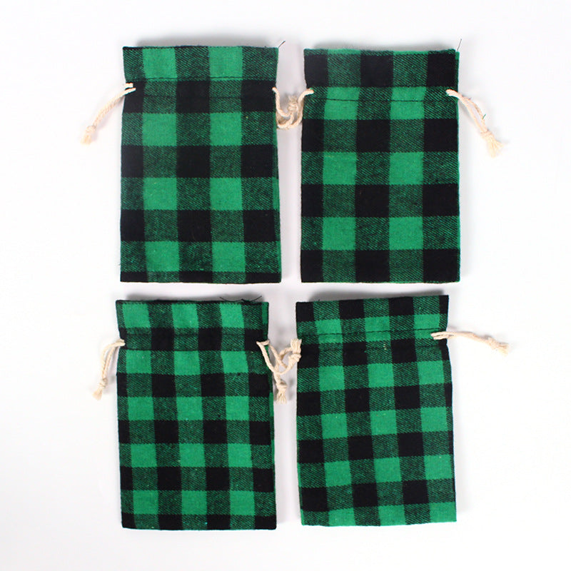 Red&Green Cotton Christmas Gift Bags 50pcs/Set