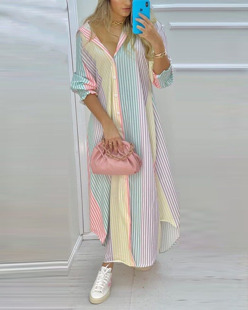 Sexy Summer Long Sleeves Shirt Dresses