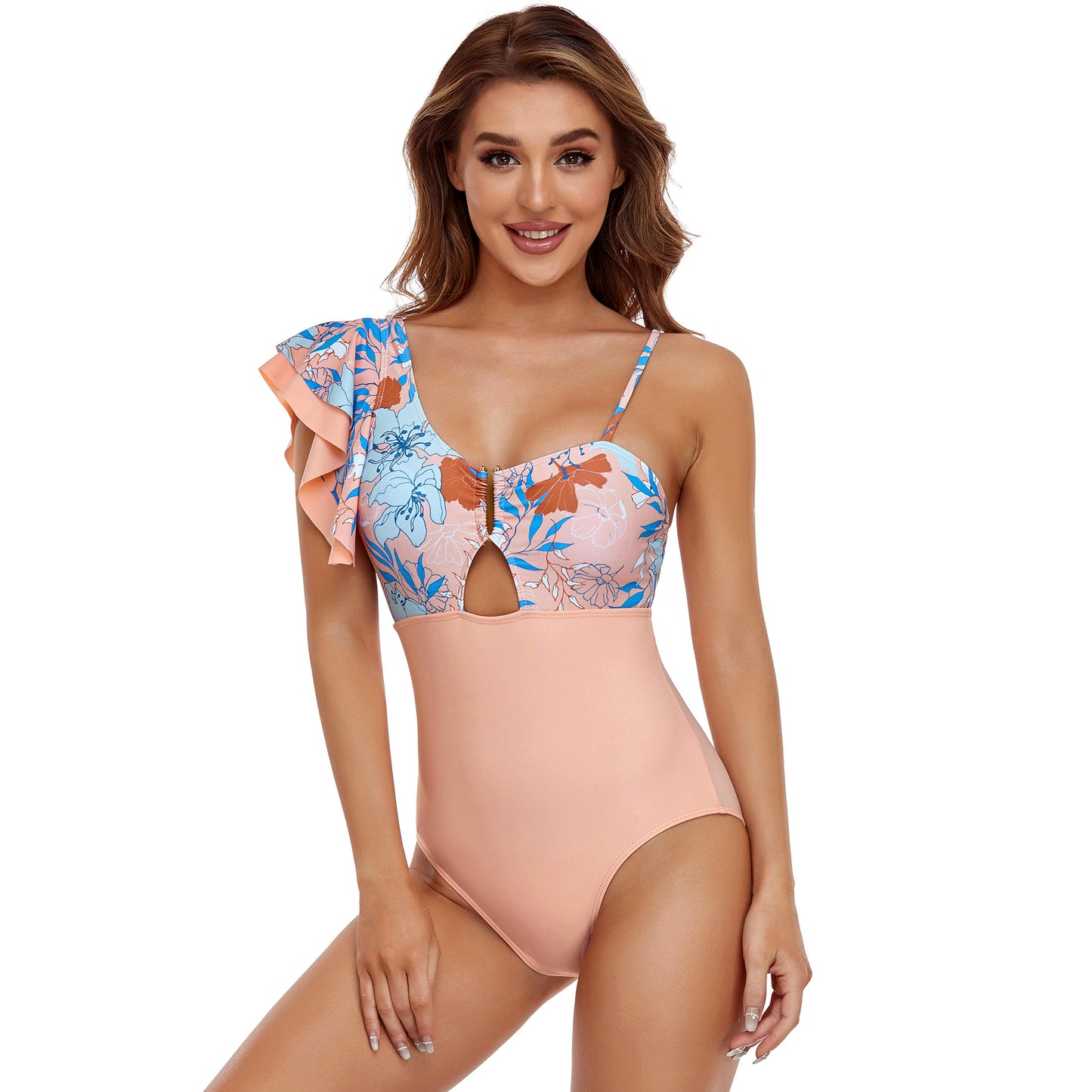 Sexy One Shoulder One Piece Women Swimsuit