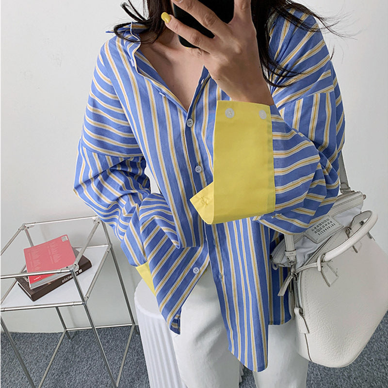 Casual Striped Women Long Sleeves Shirts