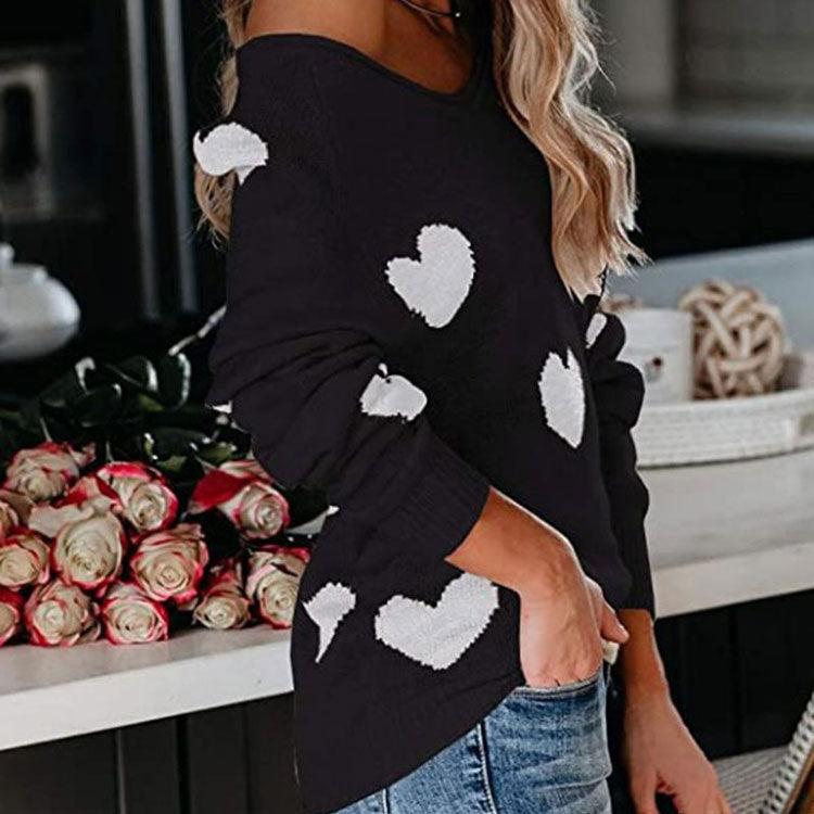 Casual Sweetheart Design Long Sleeves Sweaters